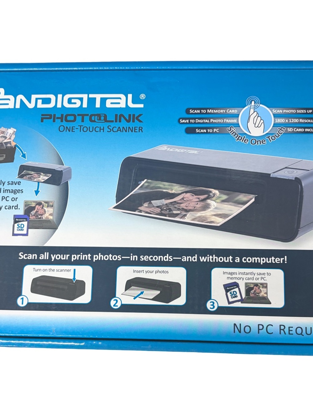 Pandigital Blue PhotoLink One-Touch Photo Scanner